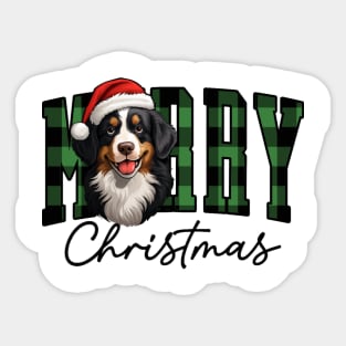 Merry christmas Bernese mountaim dog Sticker